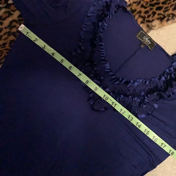 Status Amazing blue color tunic, ruffle neckline - Picture 4 of 10